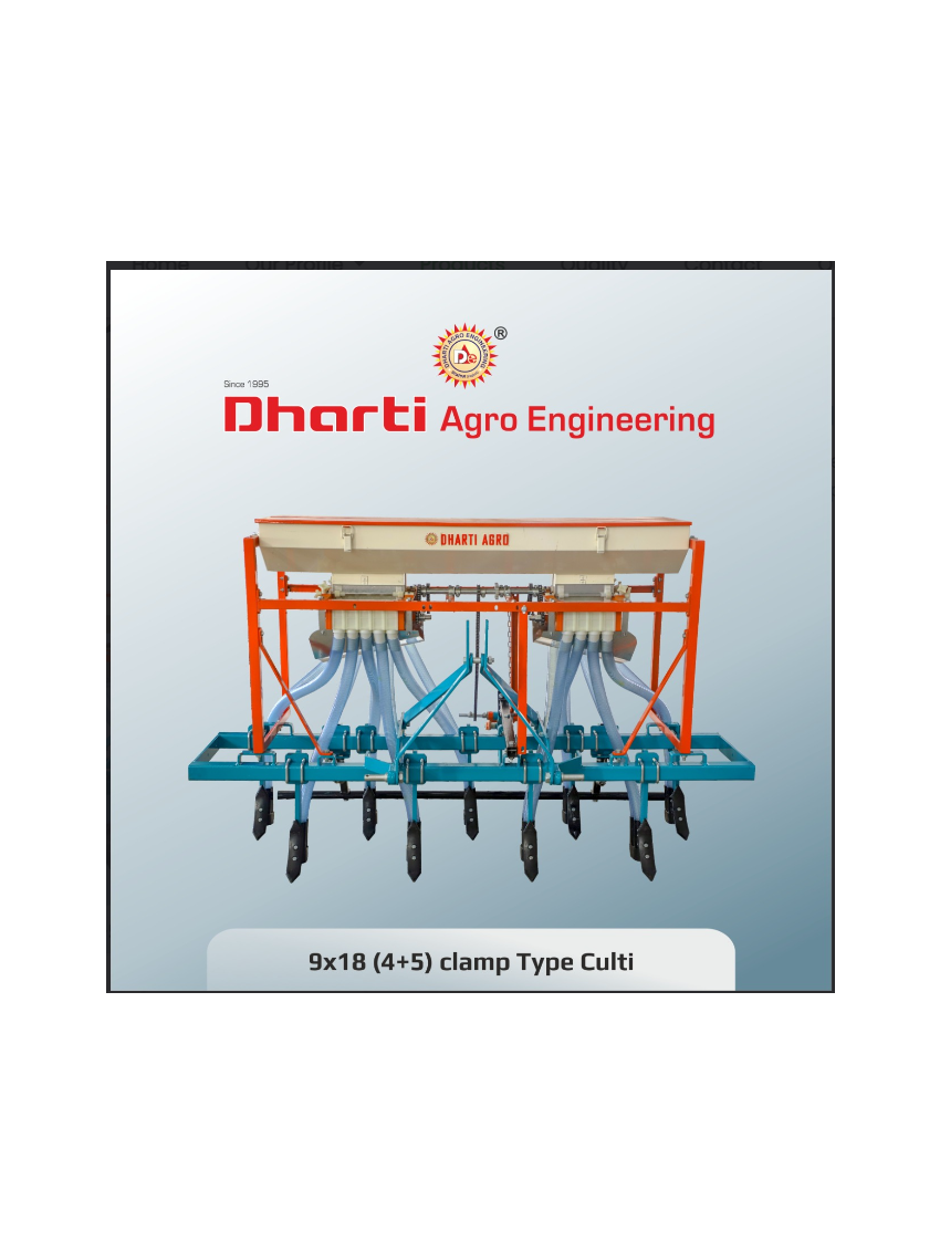 Multi Crop Mini Seed Drill 9-Tyne (Dharti Agro)